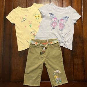 Gymboree, Baby Gap girls set t shirts, capris size 4